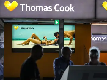 Imagen que muestra un cartel publicitario de la empresa británica Thomas Cook Imagen que muestra un cartel publicitario de la empresa británica Thomas Cook