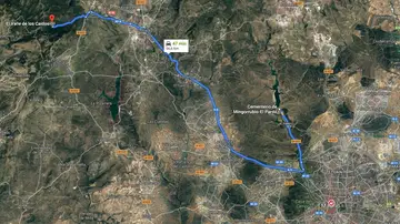 Recorrido entre el Valle de los Caídos y el cementerio de El Pardo Recorrido entre el Valle de los Caídos y el cementerio de El Pardo