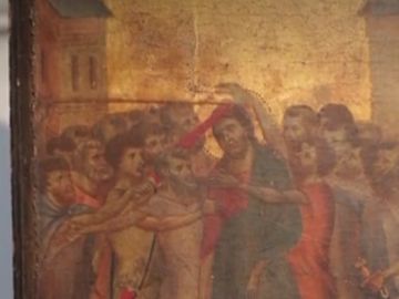 Parte del cuadro 'El Cristo burlado' de Cimabue