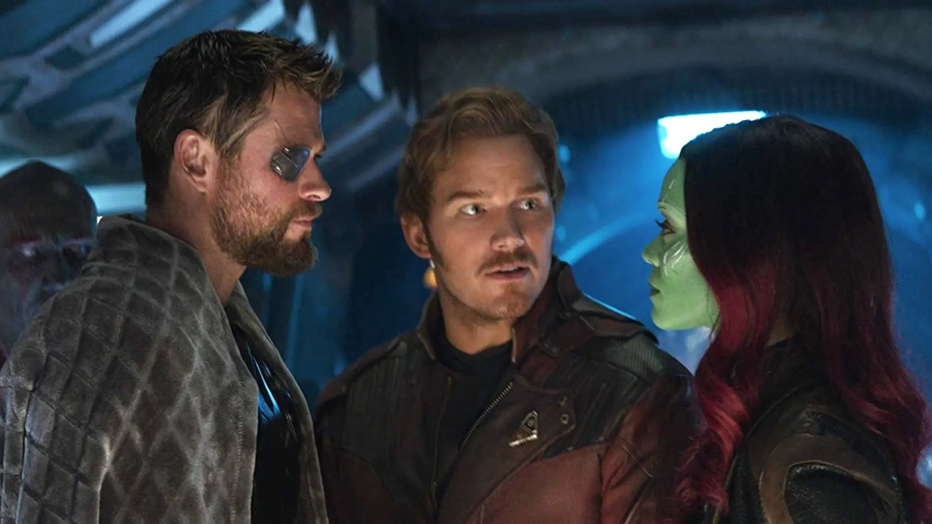 Thor, Star-Lord y Gamora en 'Vengadores: Infinity War'