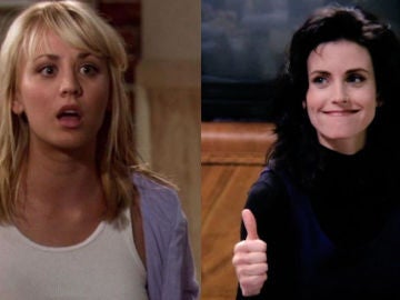 Kaley Cuoco (Penny en 'The Big Bang Theory') y Courteney Cox (Monica en 'Friends')