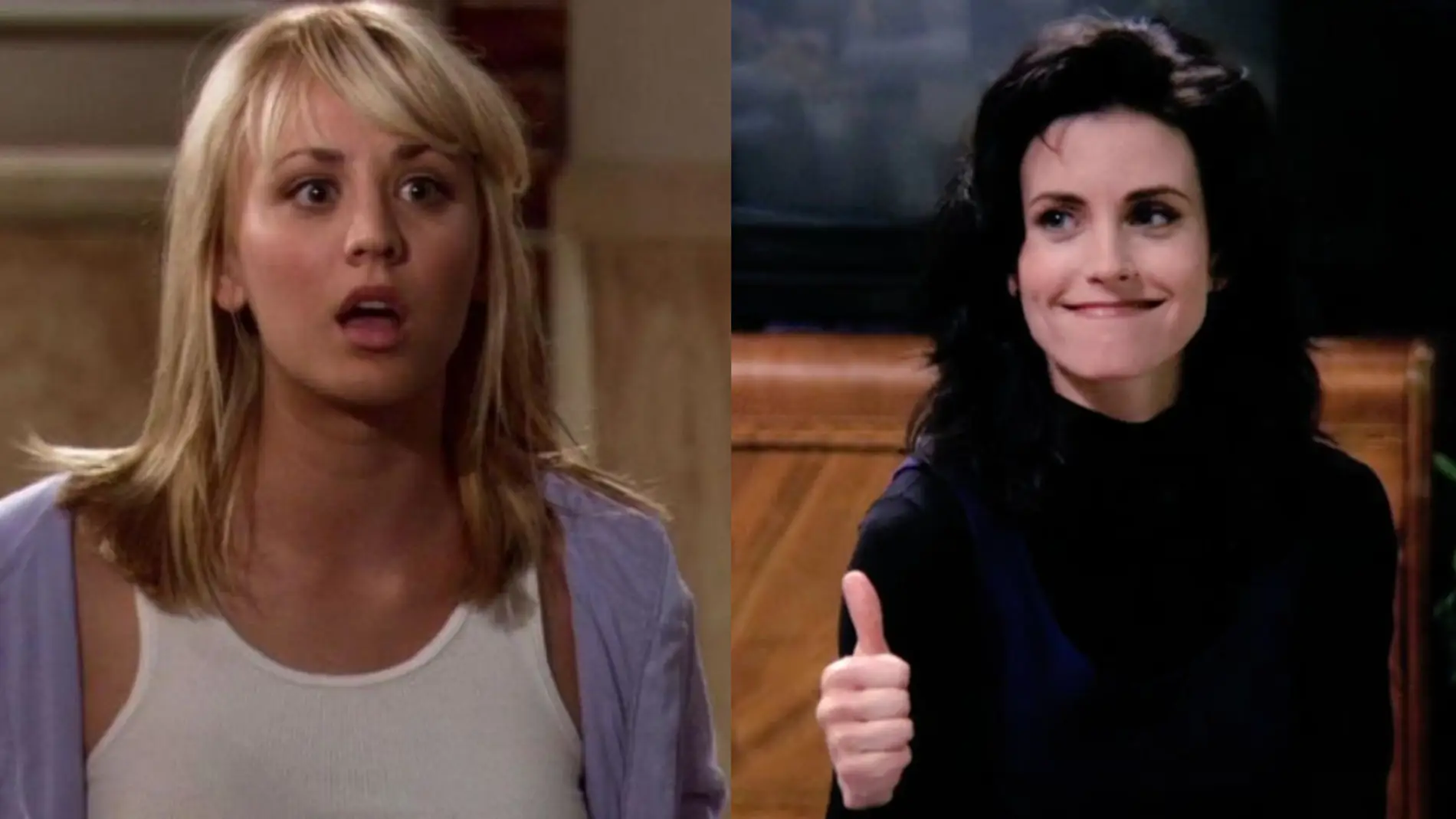 Kaley Cuoco (Penny en 'The Big Bang Theory') y Courteney Cox (Monica en 'Friends')