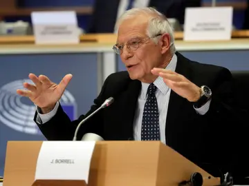 Josep Borrell durante su examen para ser designado jefe de la diplomacia europea Josep Borrell durante su examen para ser designado jefe de la diplomacia europea
