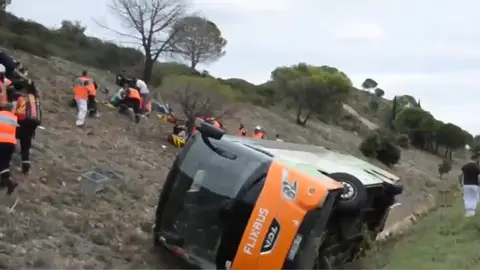 El autobús accidentado en Francia El autobús accidentado en Francia