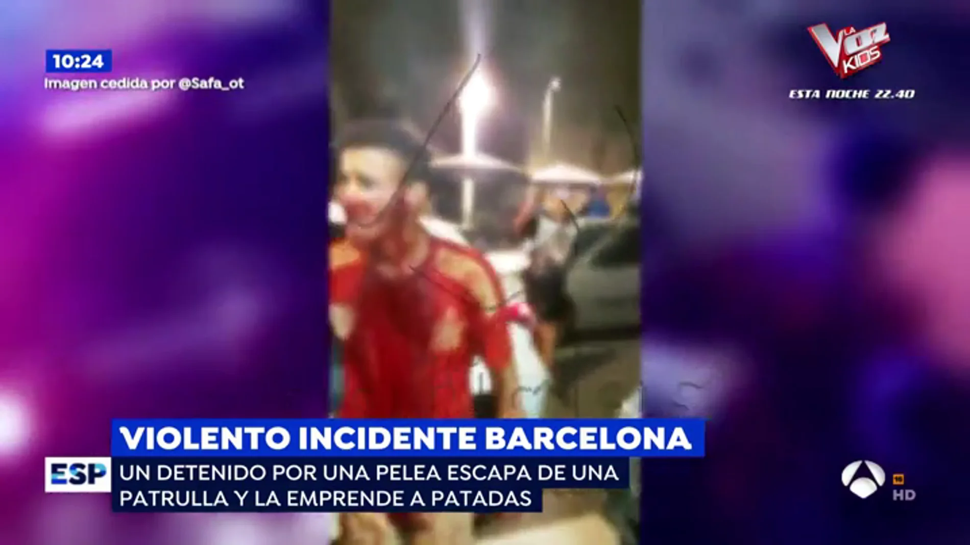 Violenta detención en Barcelona