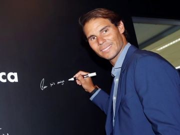 Rafa Nadal en un acto en Madrid