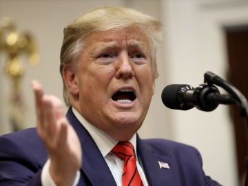 Imagen de archivo de Donald Trump ante los medios