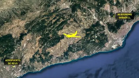 Recorrido de la avioneta que se ha estrellado en Tarragona Recorrido de la avioneta que se ha estrellado en Tarragona