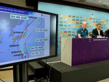 La dirección del Mundial de Rugby ofrece una rueda de prensa en Tokyo La dirección del Mundial de Rugby ofrece una rueda de prensa en Tokyo