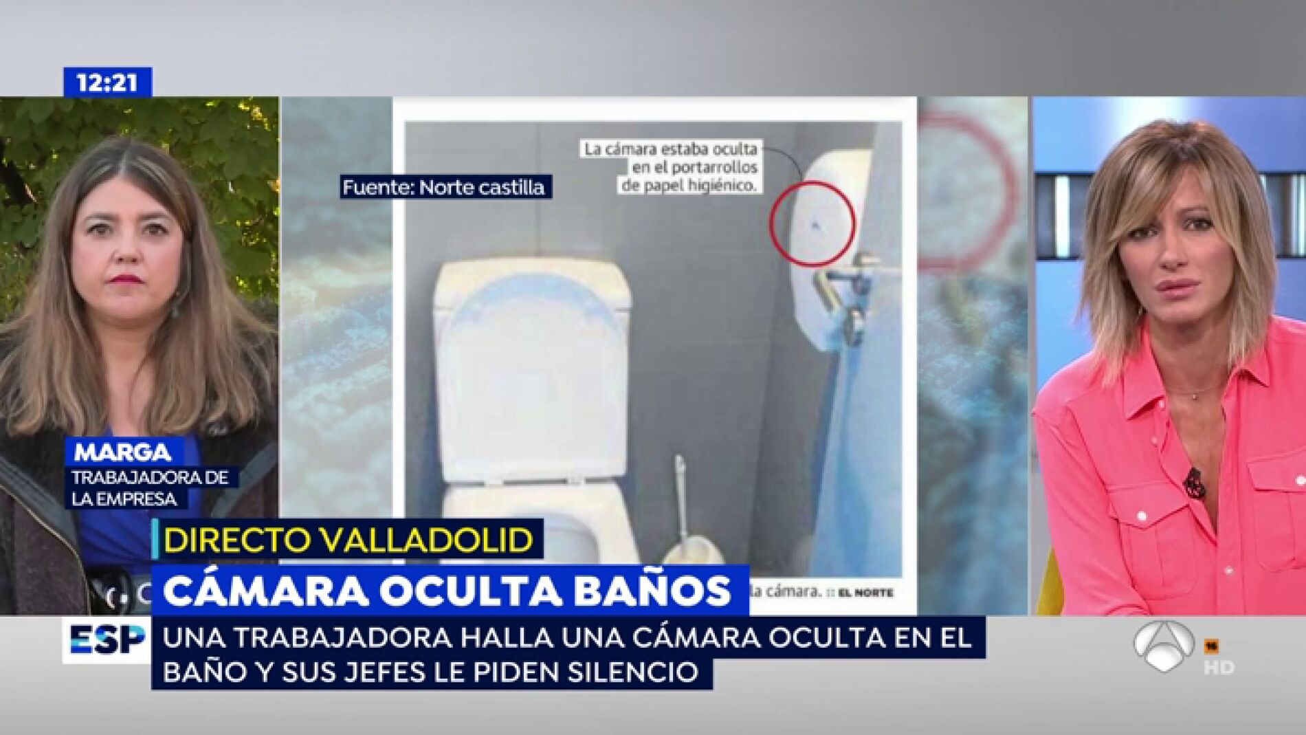 C&aacute;mara oculta en los ba&ntilde;os.