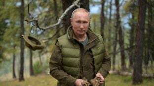 Vladimir Putin, andando por el bosque