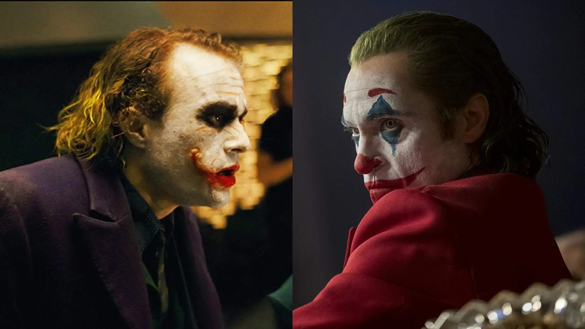 Heath Ledger y Joaquin Phoenix en sus interpretaciones como 'Joker'