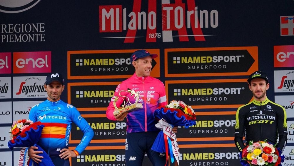 El podio del Giro de Lombardía