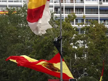 El cabo primero Pozo tras chocar con una farola El cabo primero Pozo tras chocar con una farola