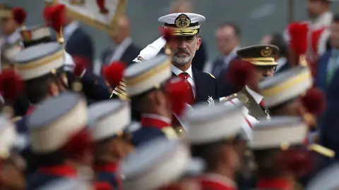 Imagen del rey Felipe VI durante del desfile del 12 de octubre Imagen del rey Felipe VI durante del desfile del 12 de octubre