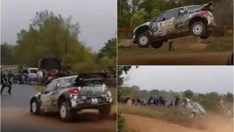 Un coche arrolla al público durante un rally en Francia Un coche arrolla al público durante un rally en Francia