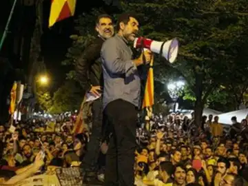 Los Jordis, durante las protestas Los Jordis, durante las protestas