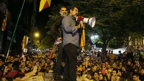 Los Jordis, durante las protestas Los Jordis, durante las protestas