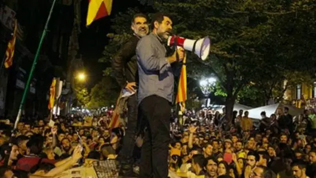 Los Jordis, durante las protestas Los Jordis, durante las protestas