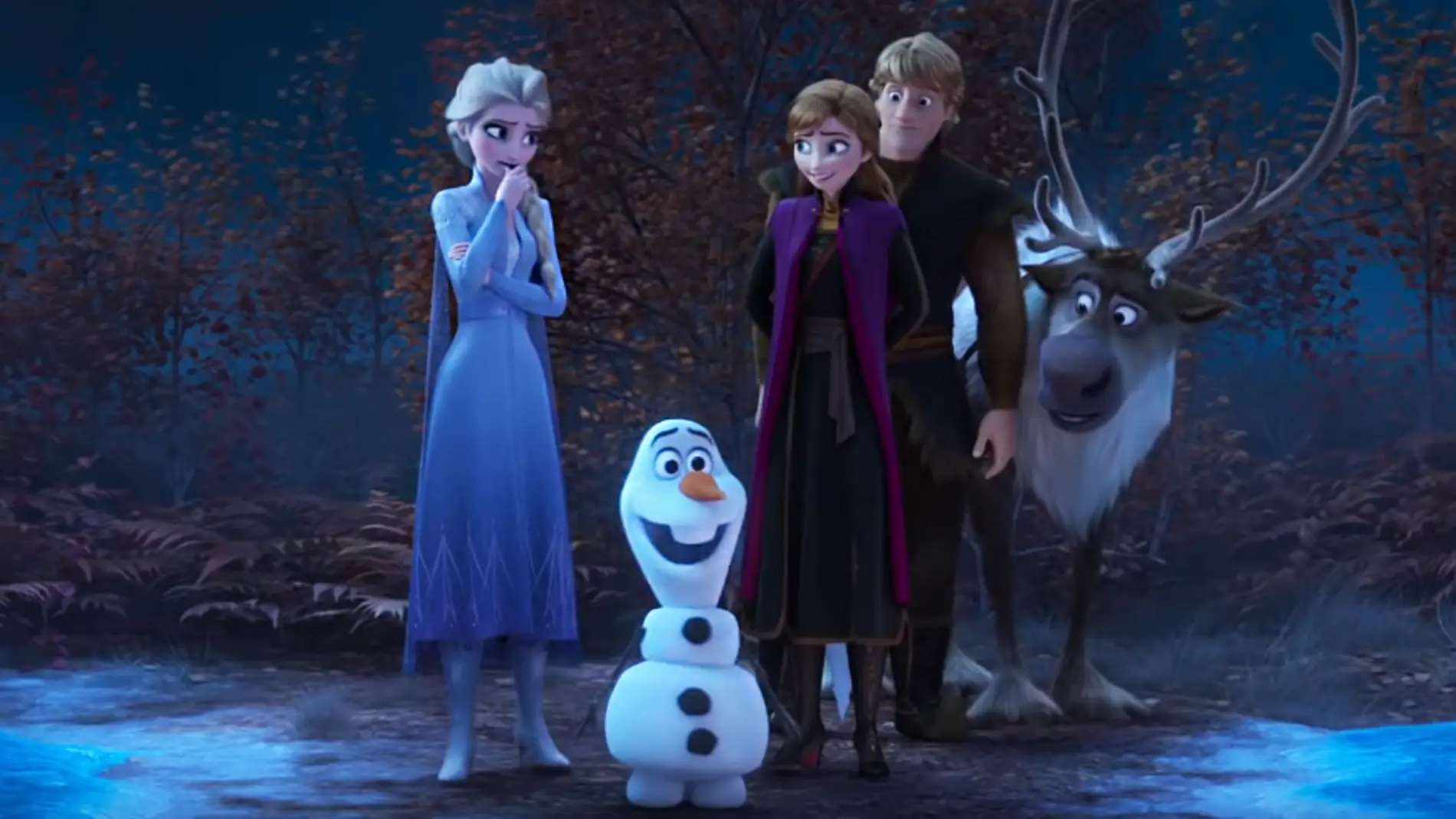 Elsa, Olaf, Anna y Kristoff en 'Frozen 2'
