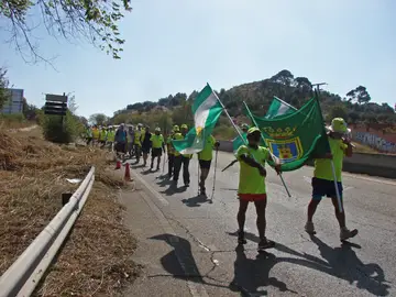 Medio centenar de pensionistas de la columna sur de las Marchas por las Pensiones Dignas Medio centenar de pensionistas de la columna sur de las Marchas por las Pensiones Dignas