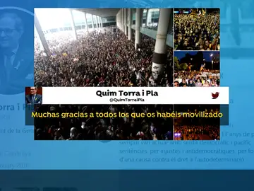 Quim Torra anima las protestas... y manda a los mossos a reprimirlas Quim Torra anima las protestas... y manda a los mossos a reprimirlas