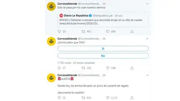 Tuits de la cuenta @CorreosAtiende Tuits de la cuenta @CorreosAtiende