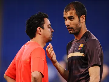 Guardiola y Xavi, en su época en el Barcelona Guardiola y Xavi, en su época en el Barcelona