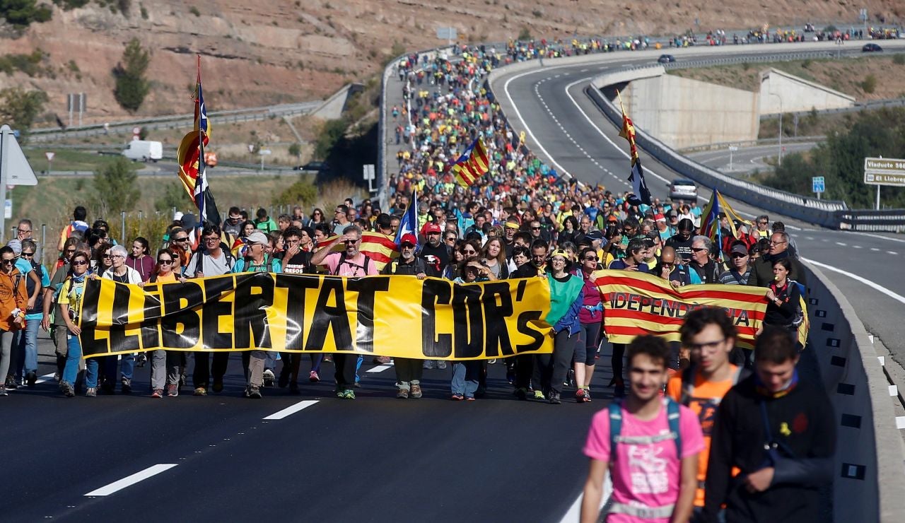 Recorrido desde Berga de una de las 'Marchas por la libertad' Recorrido desde Berga de una de las 'Marchas por la libertad'