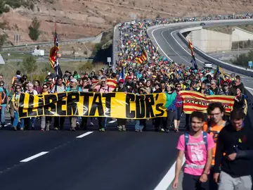 Recorrido desde Berga de una de las 'Marchas por la libertad' Recorrido desde Berga de una de las 'Marchas por la libertad'