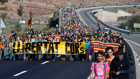 Recorrido desde Berga de una de las 'Marchas por la libertad' Recorrido desde Berga de una de las 'Marchas por la libertad'