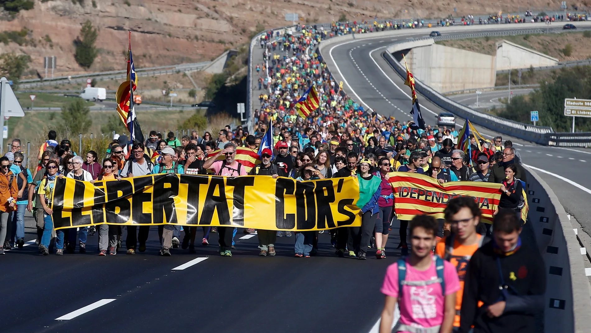 Recorrido desde Berga de una de las 'Marchas por la libertad' Recorrido desde Berga de una de las 'Marchas por la libertad'