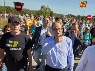 Quim Torra con Ibarretxe en una de las marchas independentistas Quim Torra con Ibarretxe en una de las marchas independentistas