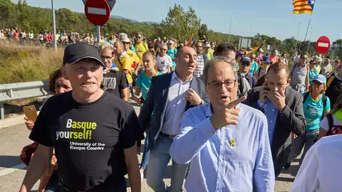 Quim Torra con Ibarretxe en una de las marchas independentistas Quim Torra con Ibarretxe en una de las marchas independentistas