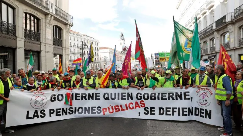 Los pensionistas protestan en Madrid Los pensionistas protestan en Madrid