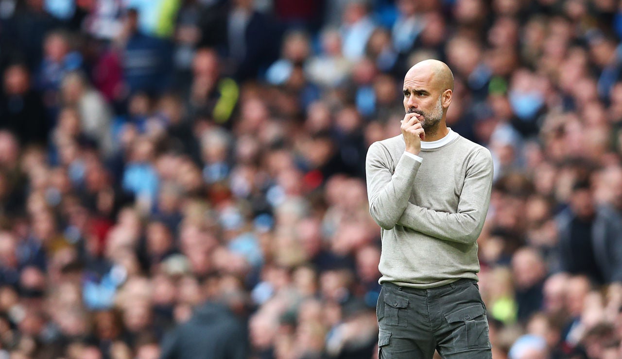 Pep Guardiola, durante un partido del Manchester City Pep Guardiola, durante un partido del Manchester City