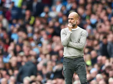 Pep Guardiola, durante un partido del Manchester City Pep Guardiola, durante un partido del Manchester City