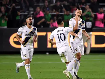 Ibrahimovic celebra un gol con los Angeles Galaxy Ibrahimovic celebra un gol con los Angeles Galaxy