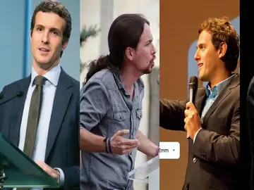 Elecciones Generales 2019: Pedro Sánchez, Pablo Casado, Pablo Iglesias, Albert Rivera y Santiago Abascal. Los líderes de los cinco principales partidos. Elecciones Generales 2019: Pedro Sánchez, Pablo Casado, Pablo Iglesias, Albert Rivera y Santiago Abascal. Los líderes de los cinco principales partidos.