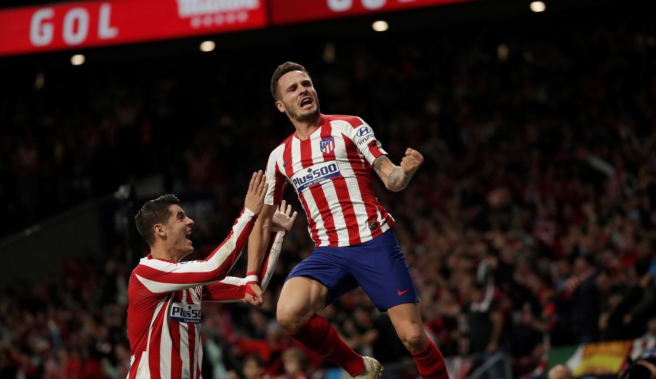 Saúl celebra su gol junto a Morata Saúl celebra su gol junto a Morata