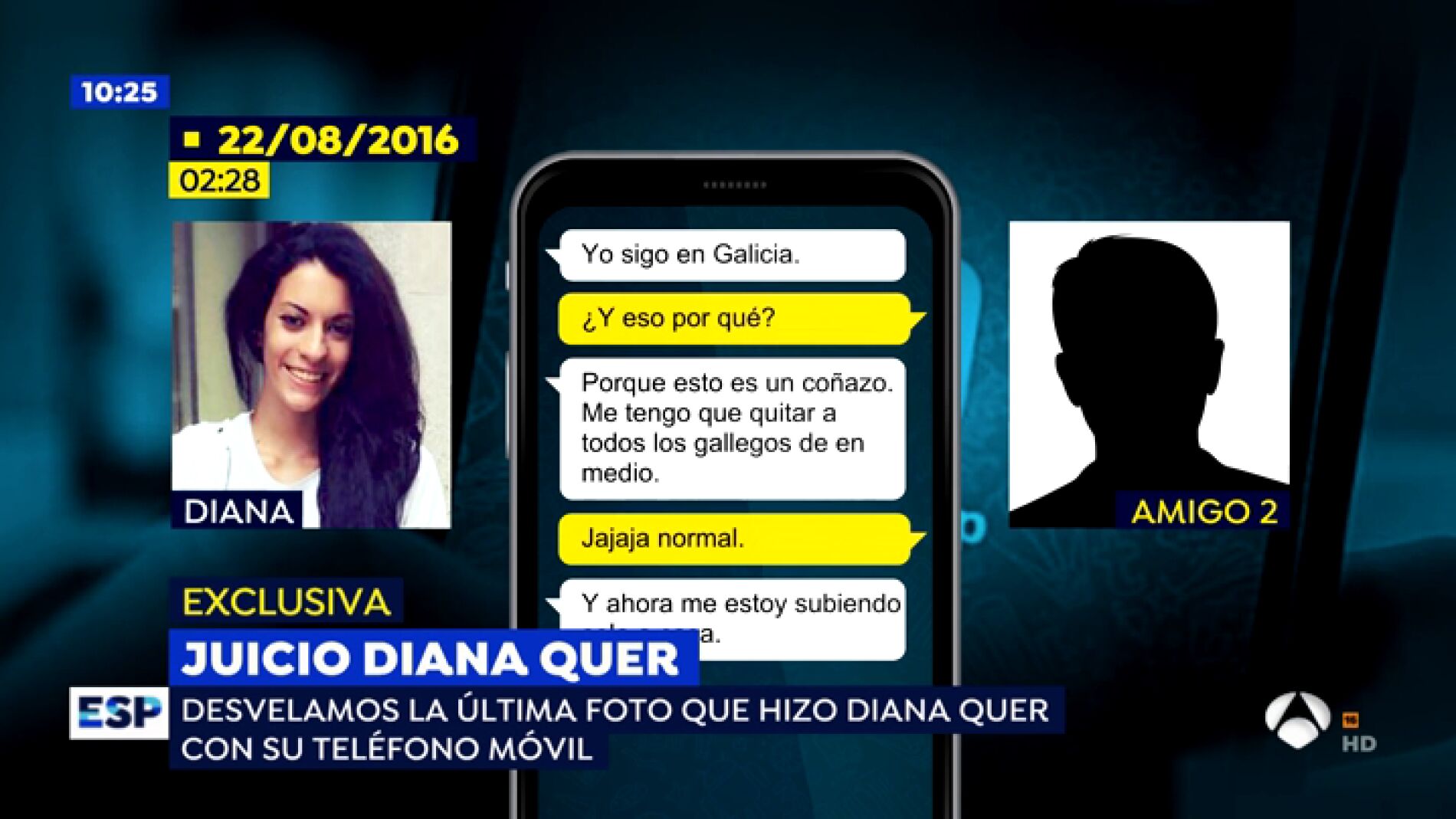 'Espejo P&uacute;blico' accede a los WhatsApp de Diana Quer en los que aseguraba sentirse atosigada por varios chicos