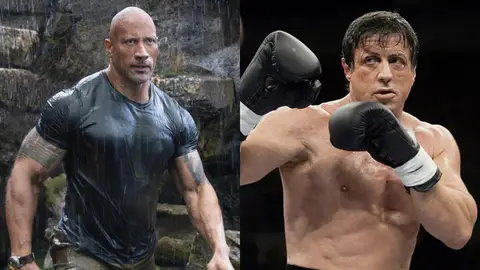 Dwayne Johnson en 'Hobbs and Shaw' y Sylvester Stallone en 'Rocky' Dwayne Johnson en 'Hobbs and Shaw' y Sylvester Stallone en 'Rocky'