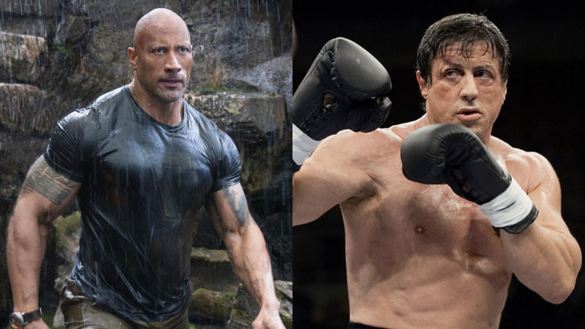 Dwayne Johnson en 'Hobbs and Shaw' y Sylvester Stallone en 'Rocky'