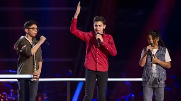 Hugo Sánchez, Juan Miguel Cortés y Salvador Bermúdez cantan ‘Amiga mía’ en las Batallas de ‘La Voz Kids’