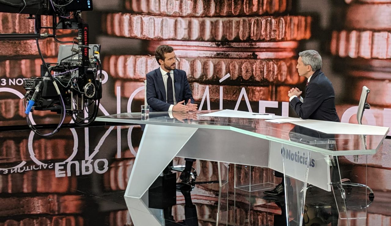 Pablo Casado es entrevistado en Antena 3 Noticias