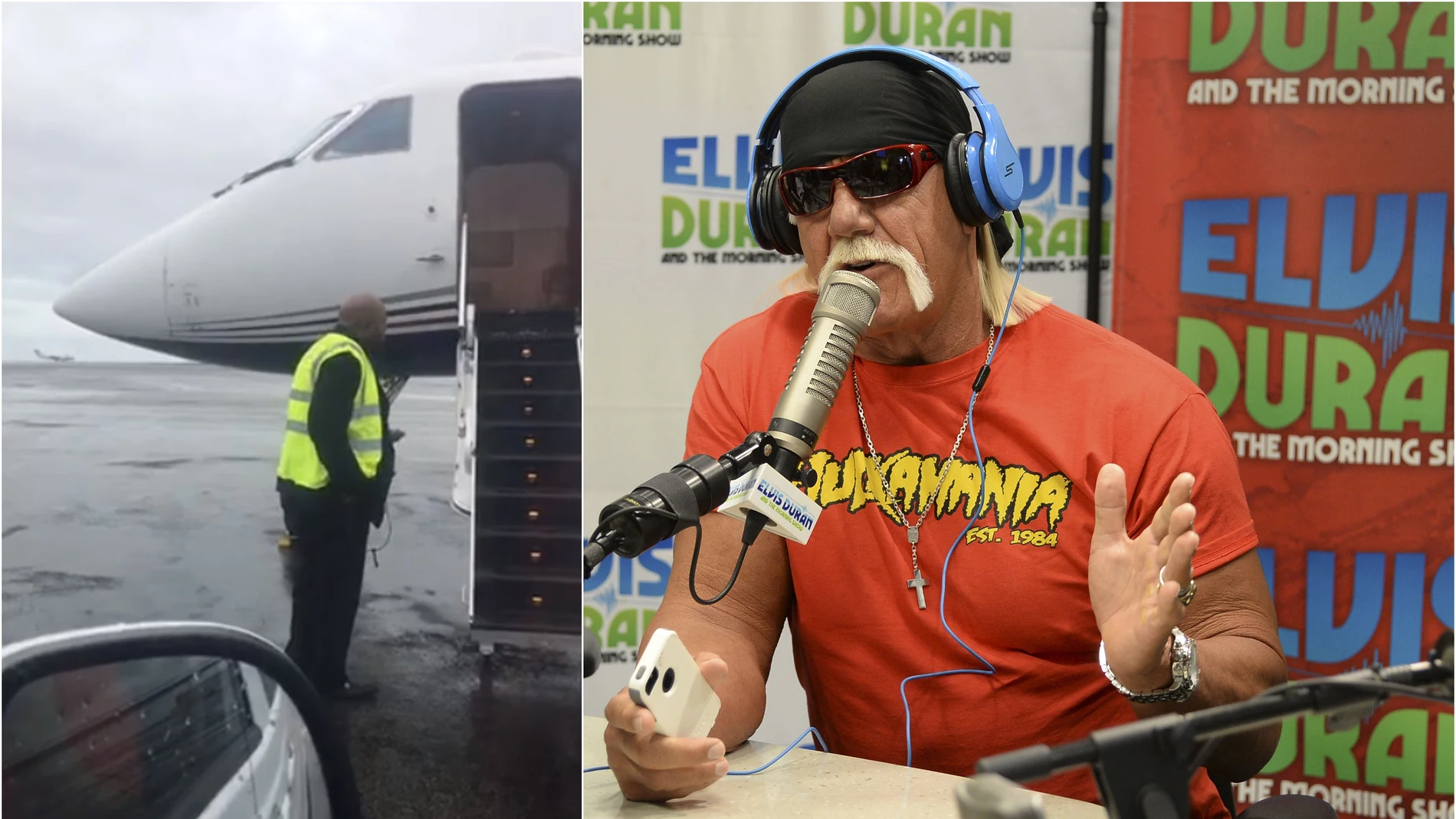 Hulk Hogan y su avión tras aterrizar de emergencia en Islandia Hulk Hogan y su avión tras aterrizar de emergencia en Islandia