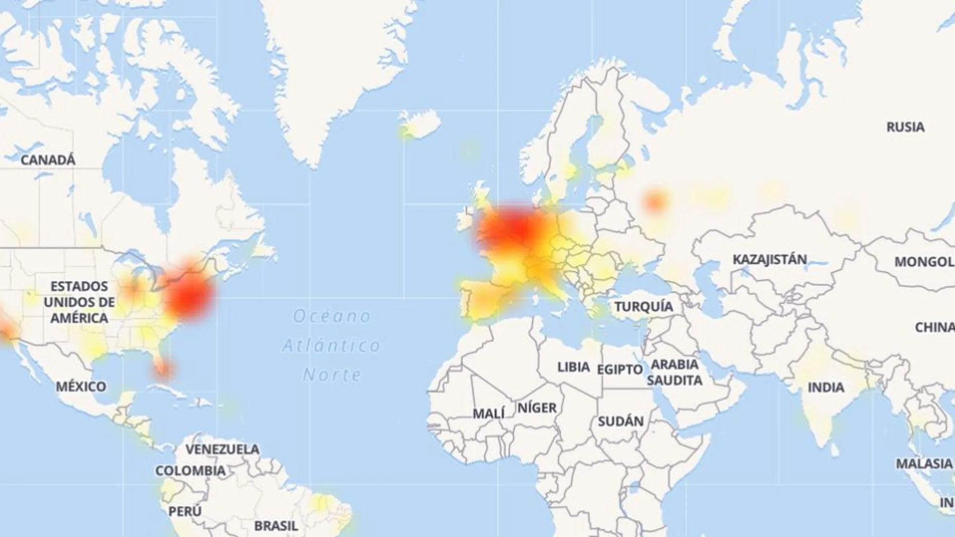Mapa de fallos de Instagram Mapa de fallos de Instagram