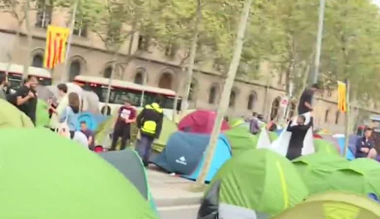 Acampada de estudiantes en Barcelona Acampada de estudiantes en Barcelona