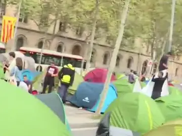 Acampada de estudiantes en Barcelona Acampada de estudiantes en Barcelona