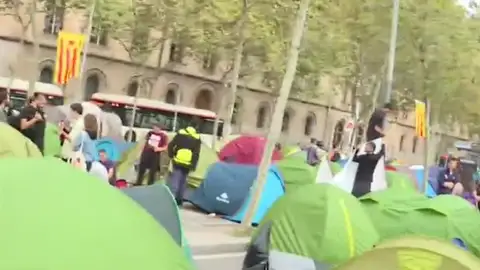 Acampada de estudiantes en Barcelona Acampada de estudiantes en Barcelona